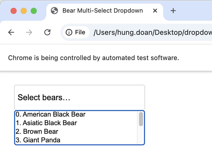 unselecting all items in a dropdown list