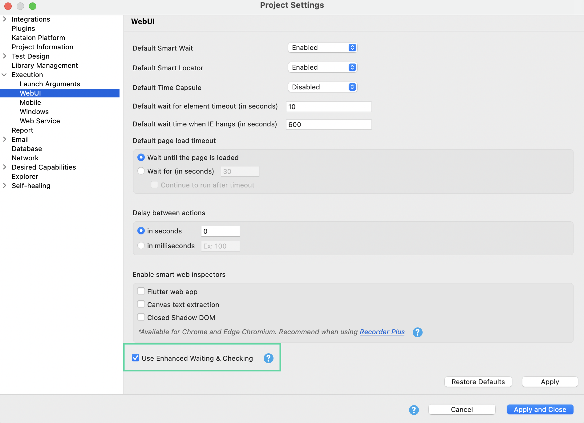 Test script with wait keywords