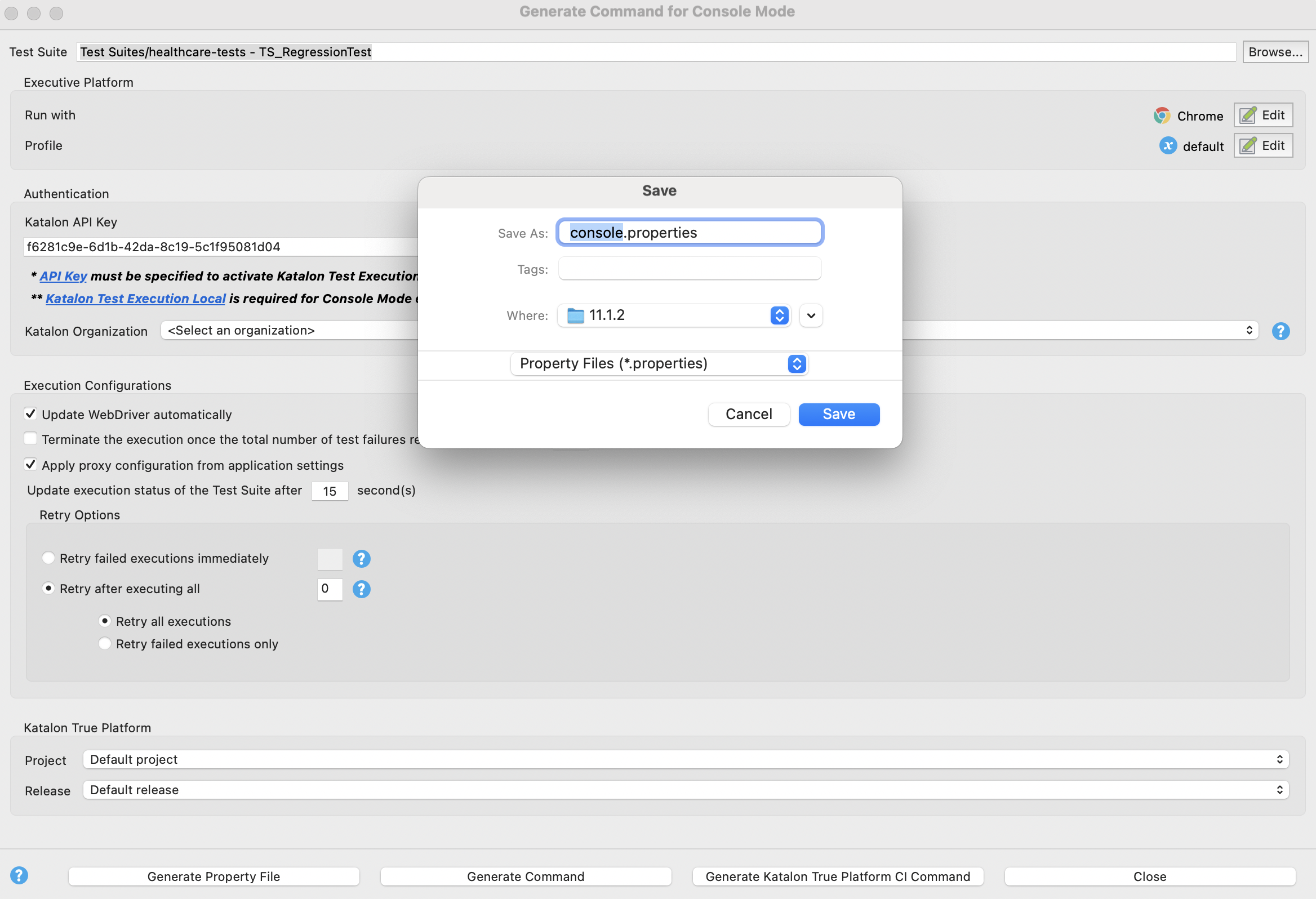 generate property file