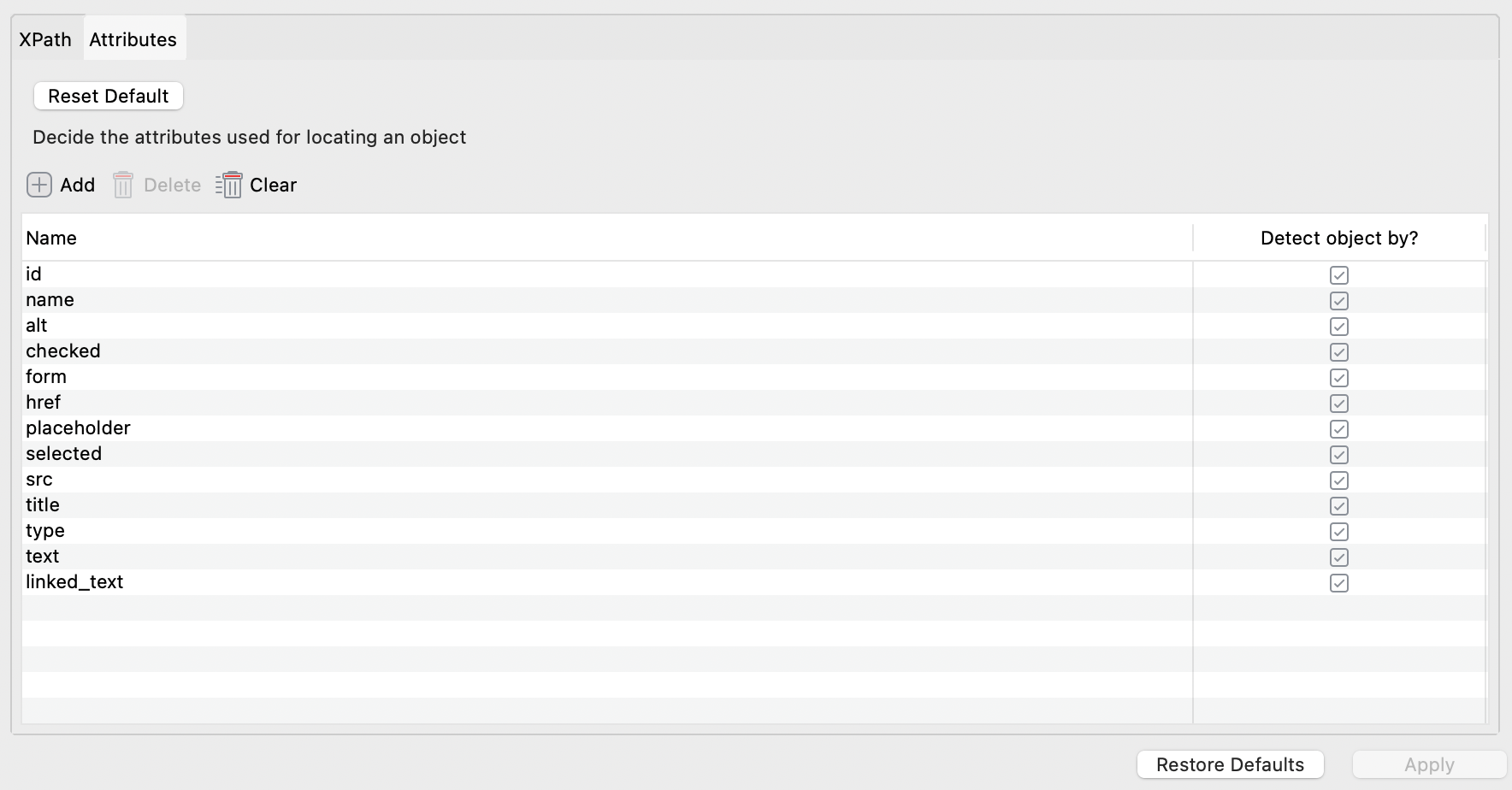 Set your locator priorities for Attribute