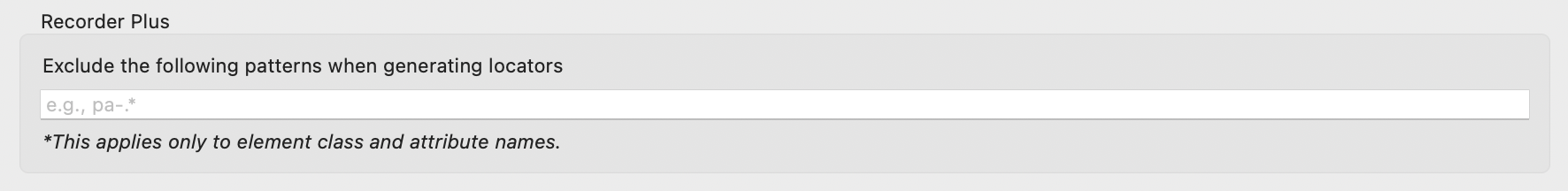 Use Katalon Web Recorder Plus exclusions