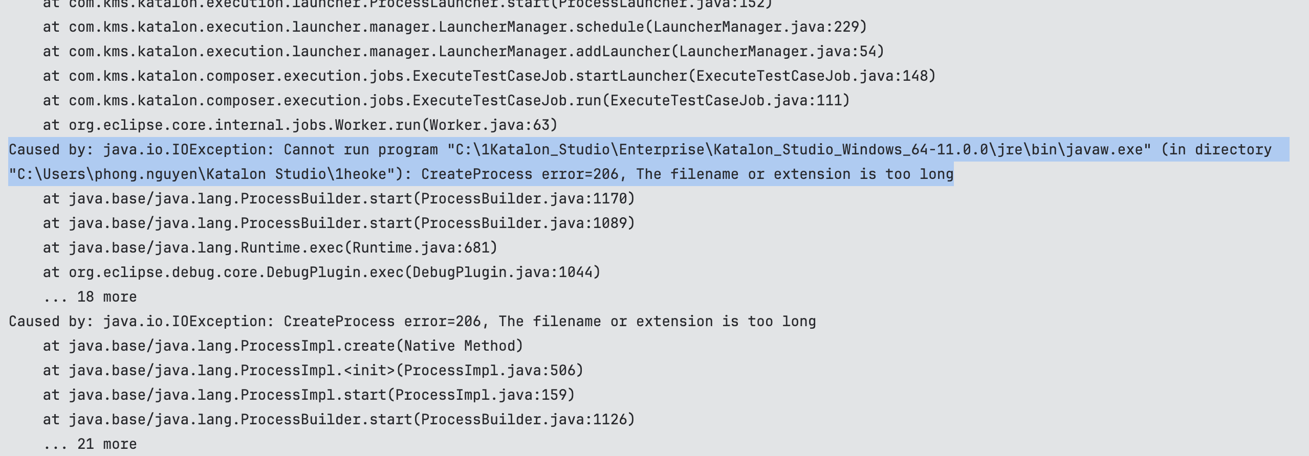 ai self healing issue filename too long