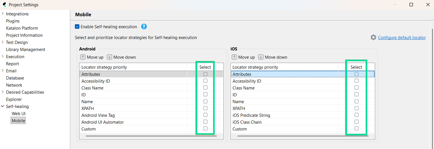turn off classic mobile self healing