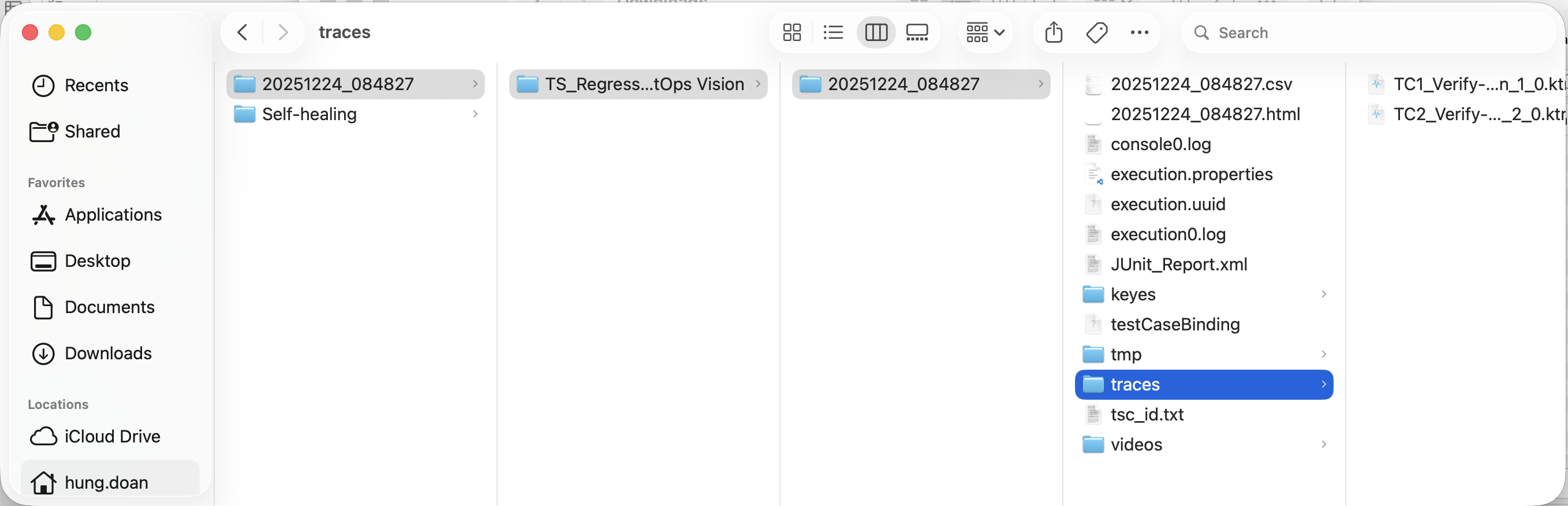 katalon studio tracer folder in report