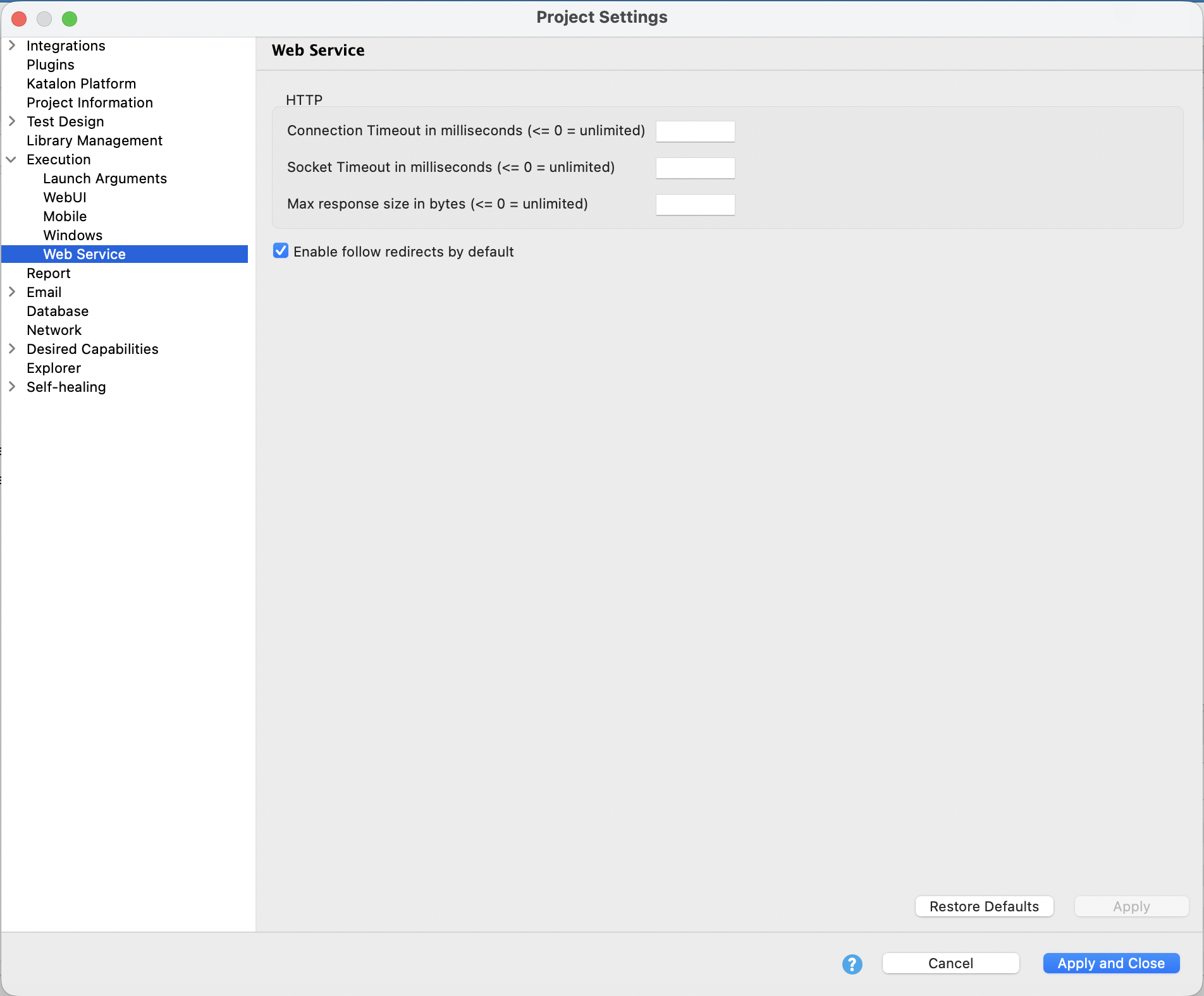 katalon studio execution setting menu web service.png