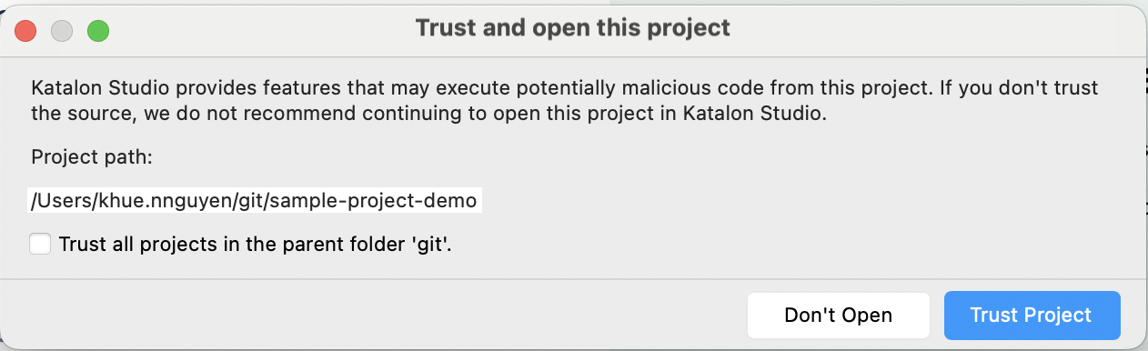 Trust Dialog