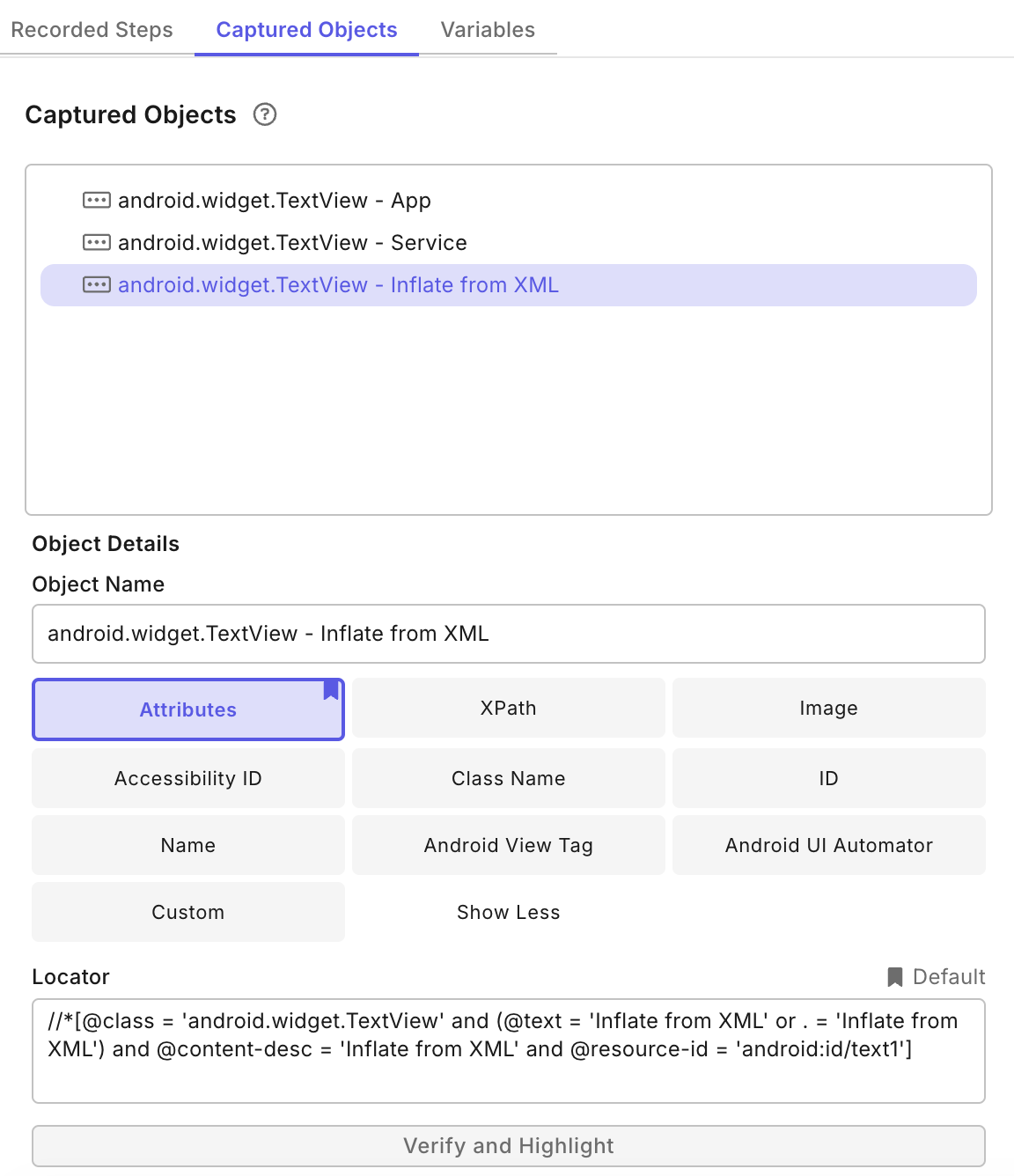 katalon studio smart mobile recorder object editor