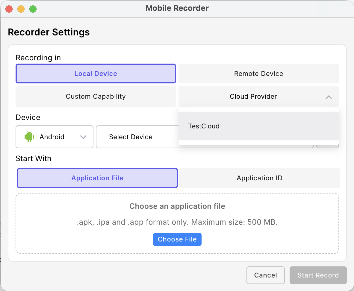 smart mobile recorder cloud provider configurations