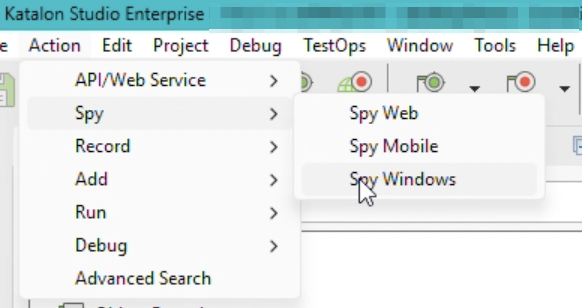 Access Windows Spy in KS 9.7.6