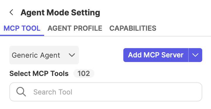 Add mcp server button