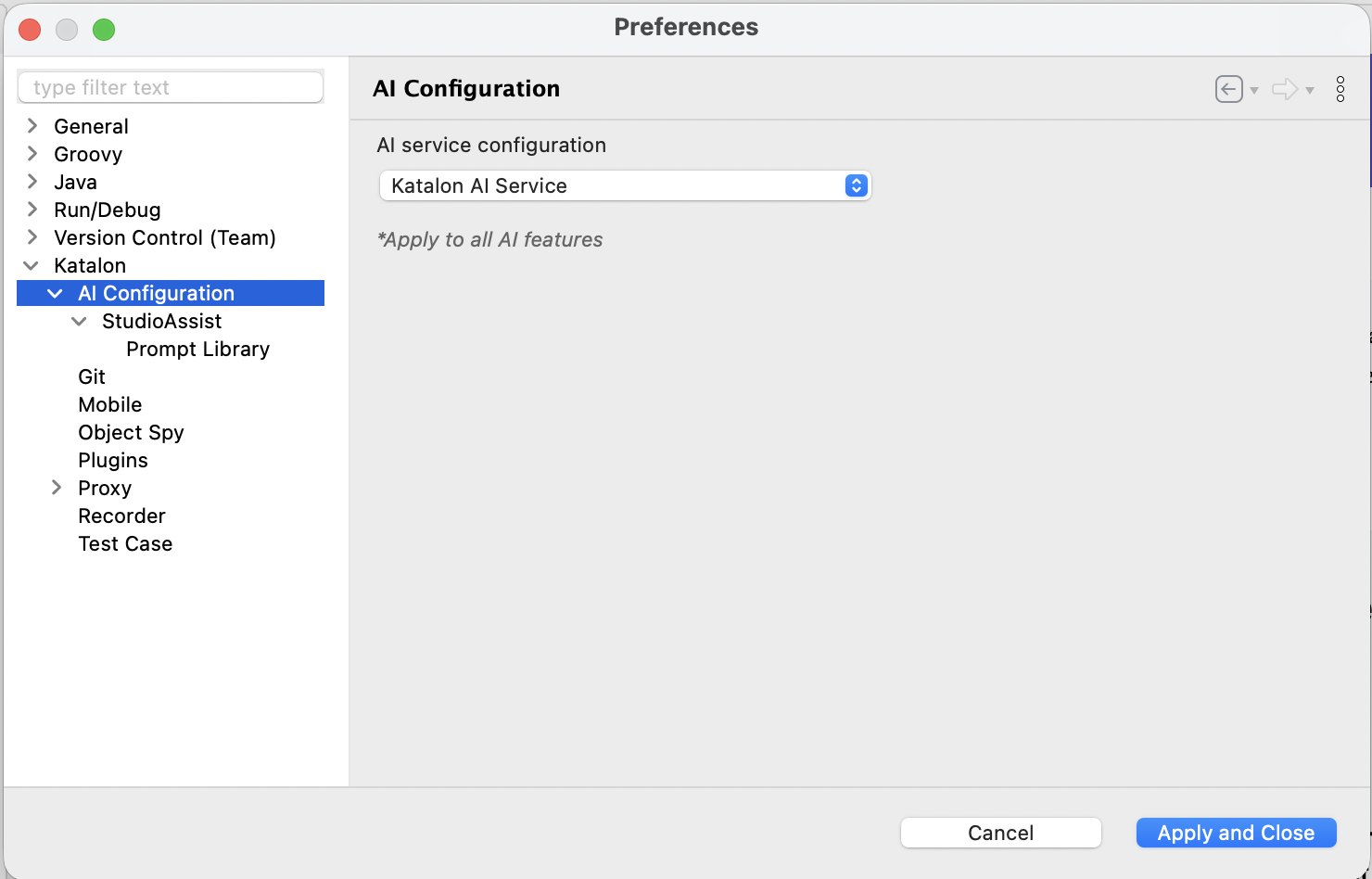 ai configuration preferences