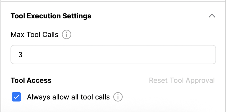 reset tool approval button greyed out
