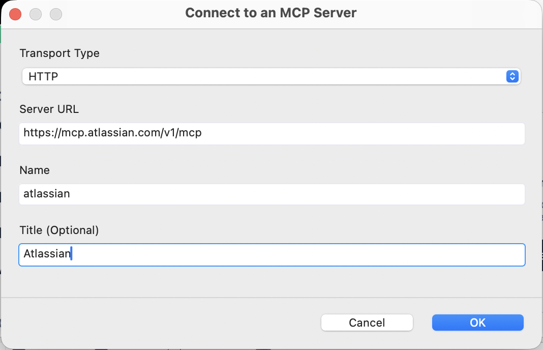 add new mcp server fields to fill in