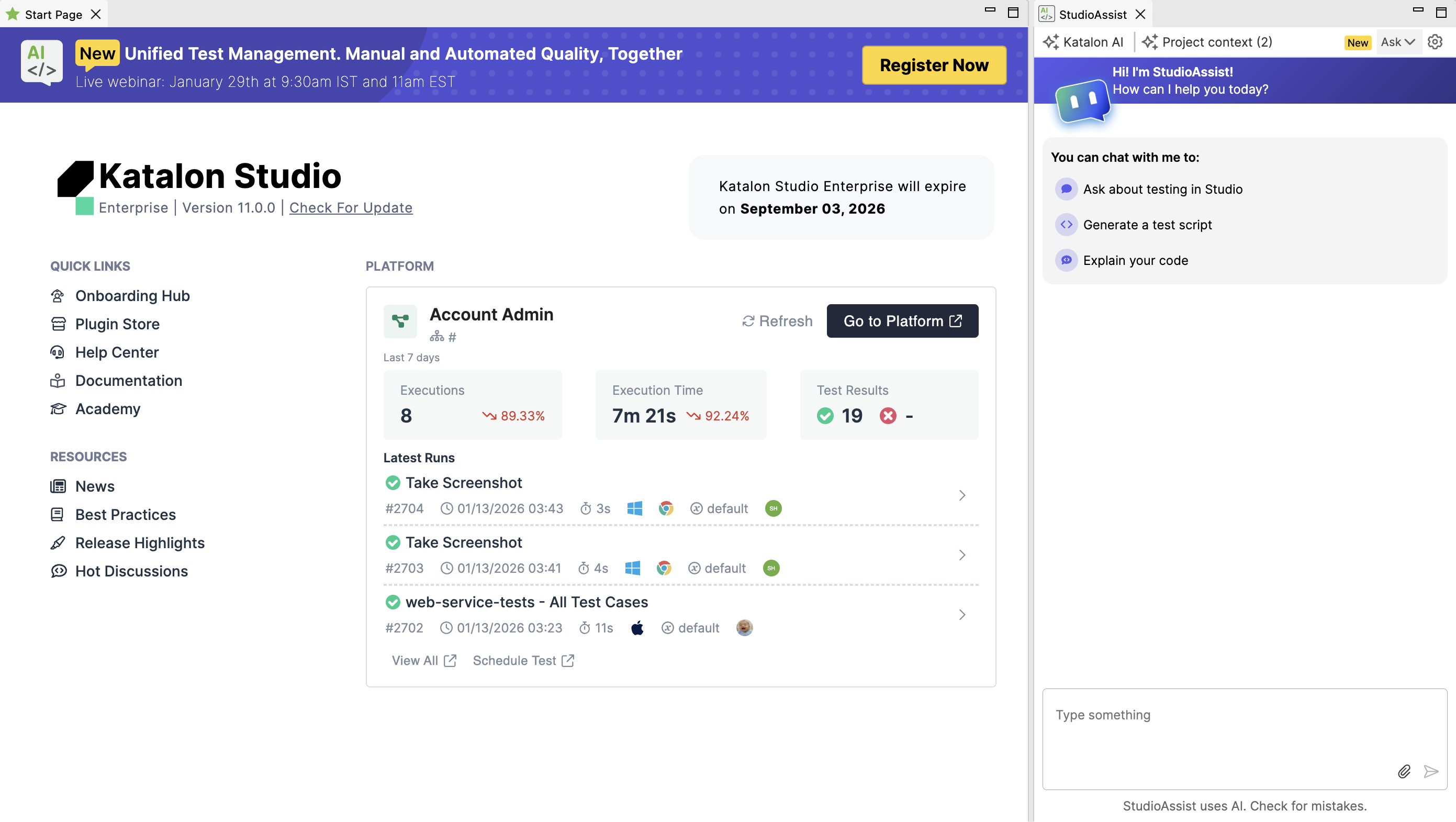 StudioAssist chat window