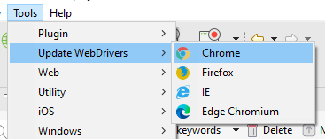 Update Chrome WebDriver for Chromium-based browser