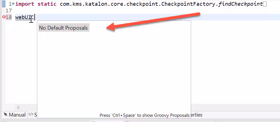 No default proposals error message