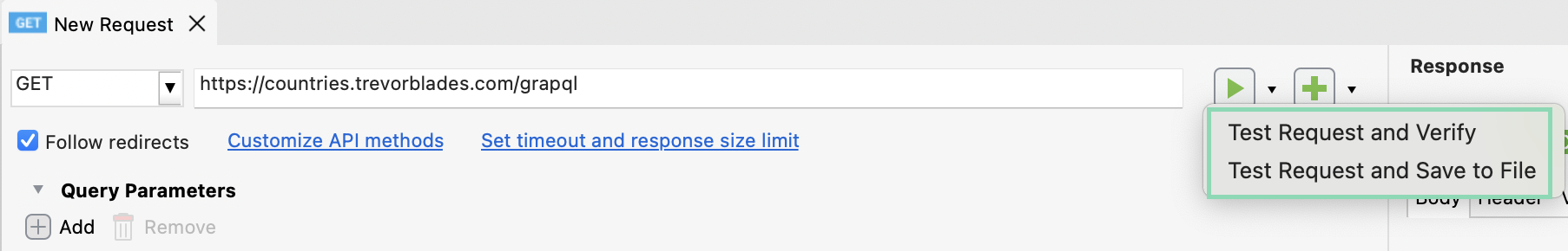 test request and verify