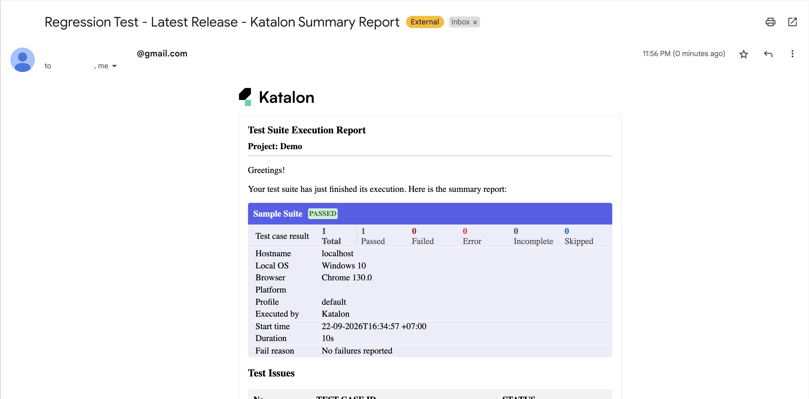 Email global variable example