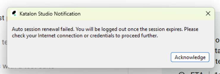 Auto session renewal failure