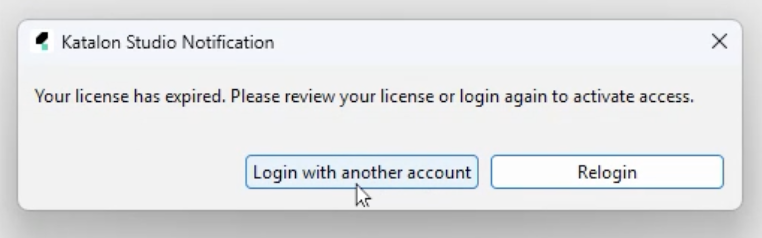 Login with another account
