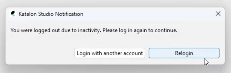 Logout due to inactivity