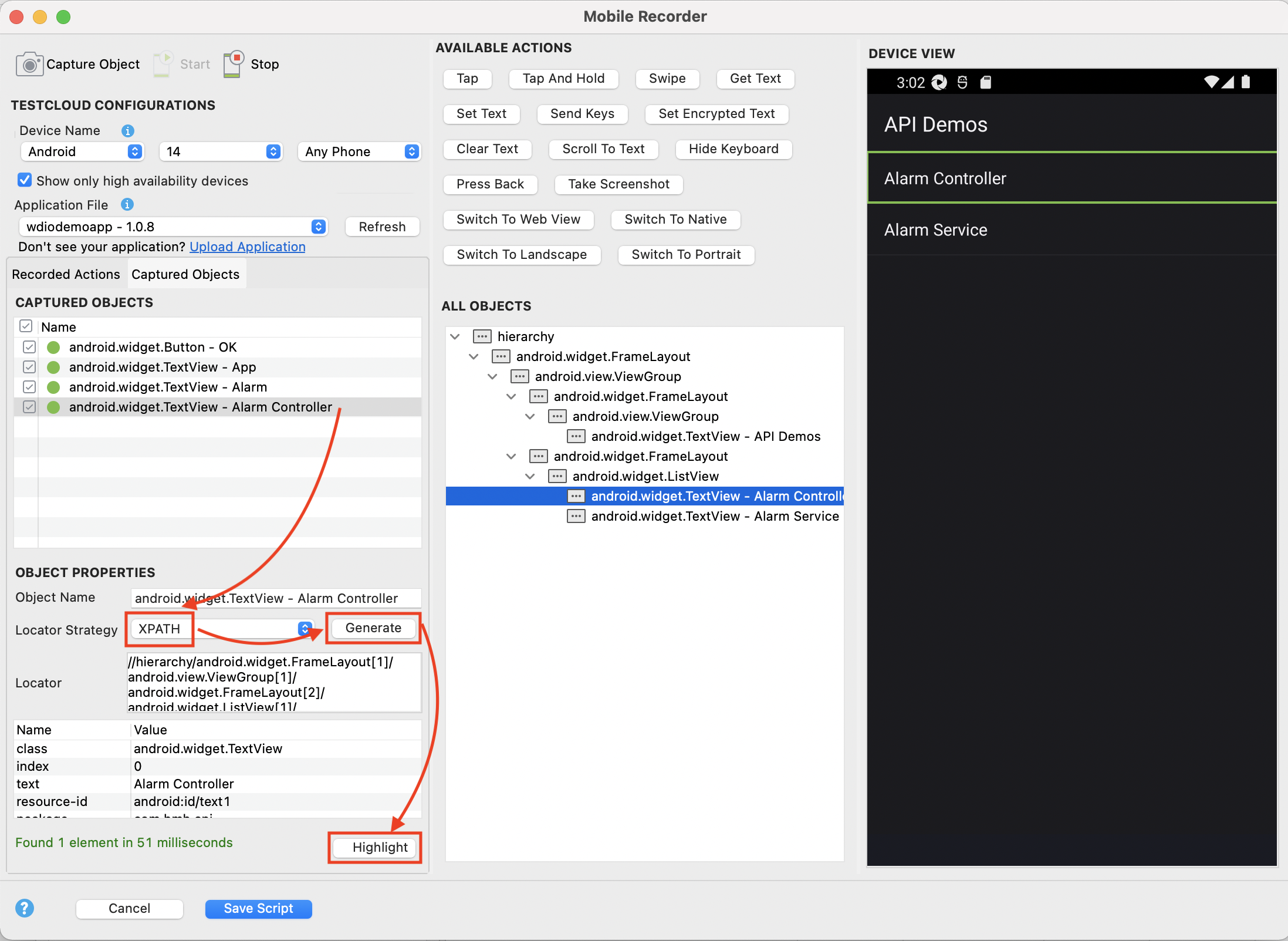 Review captured objects
