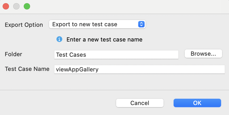 Export test case