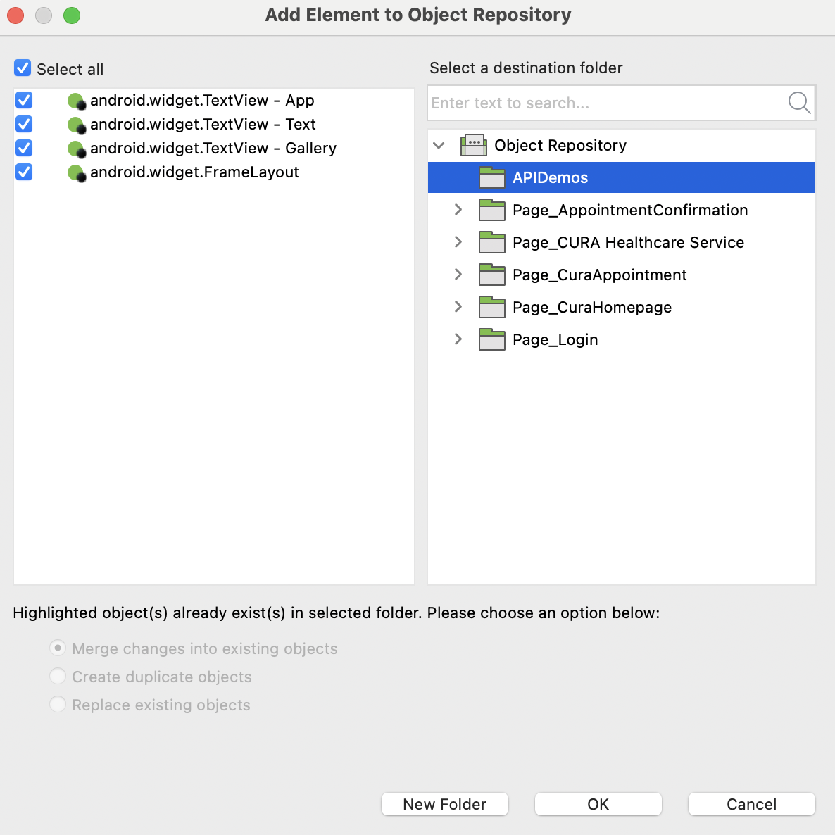 Save test objects to repository