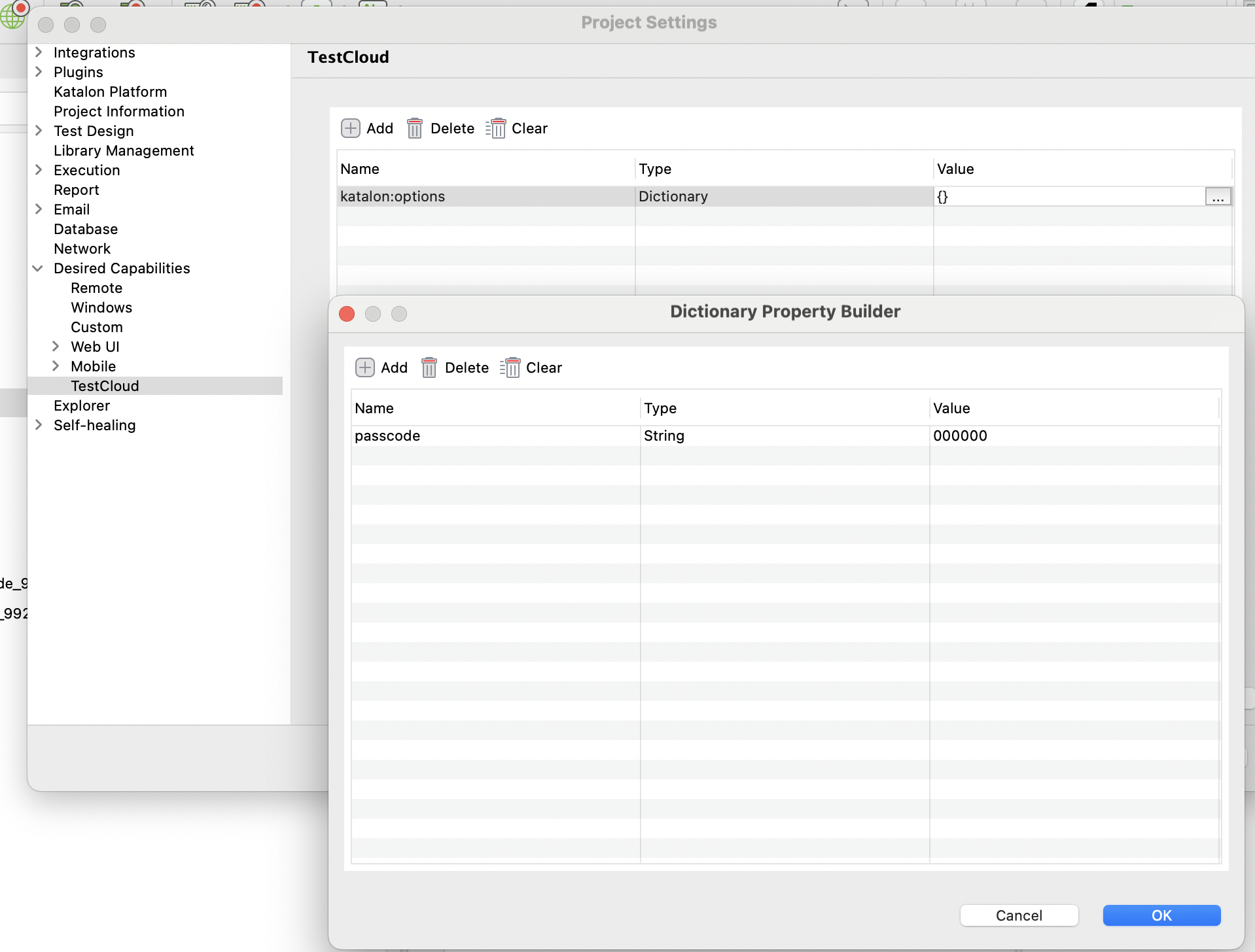 Select test suites/test suite collections
