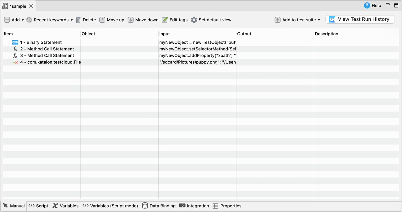 Add network throttling keyword to test case