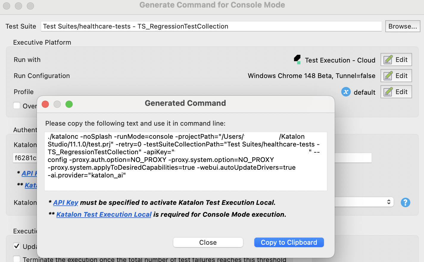 Command Builder in Katalon Studio