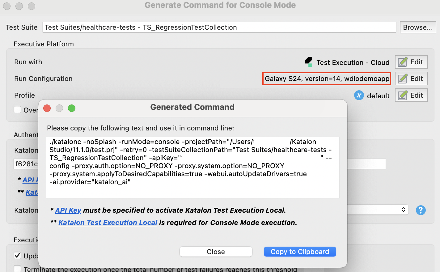Command builder in KS