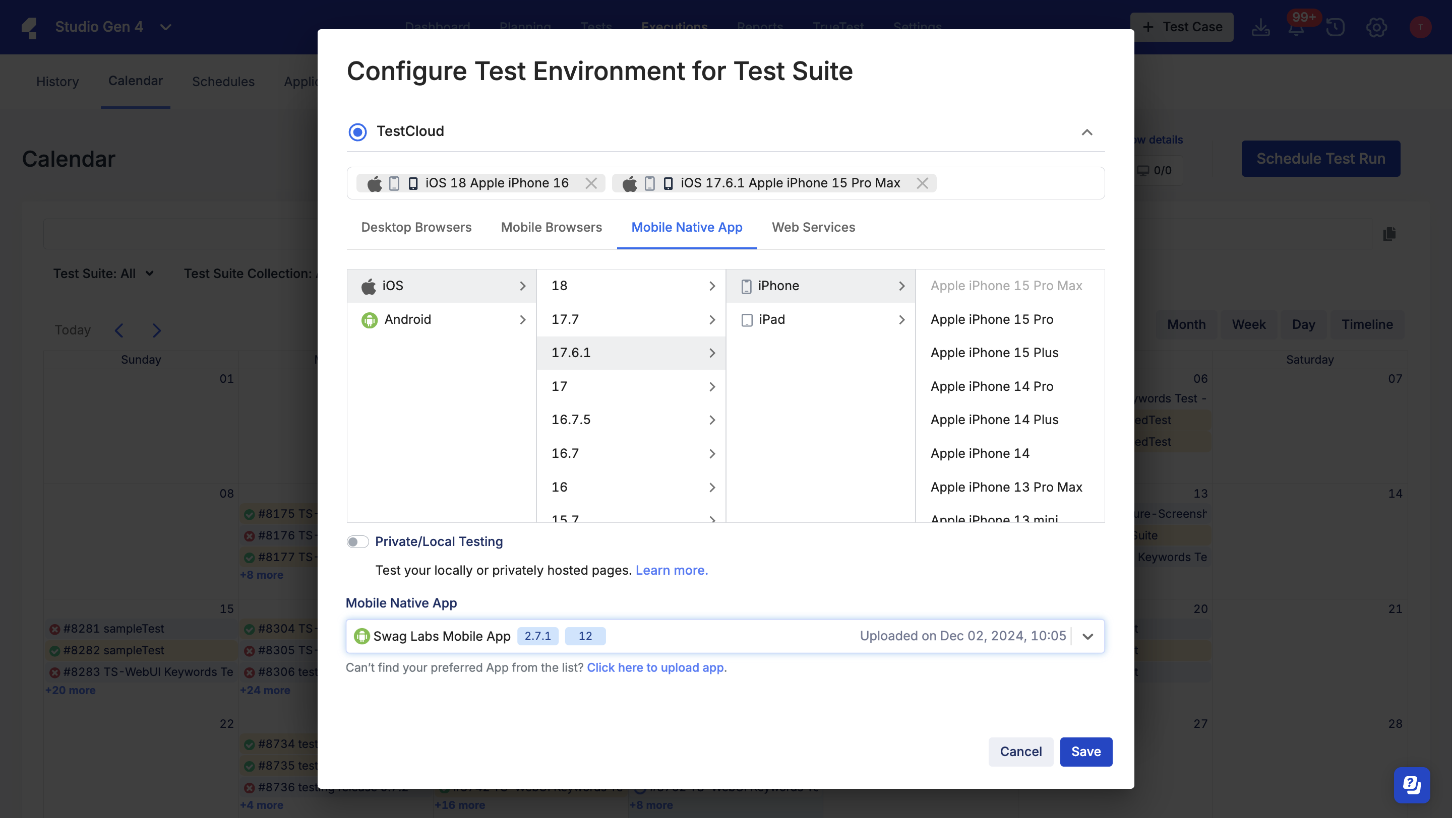 Mobile native app environment