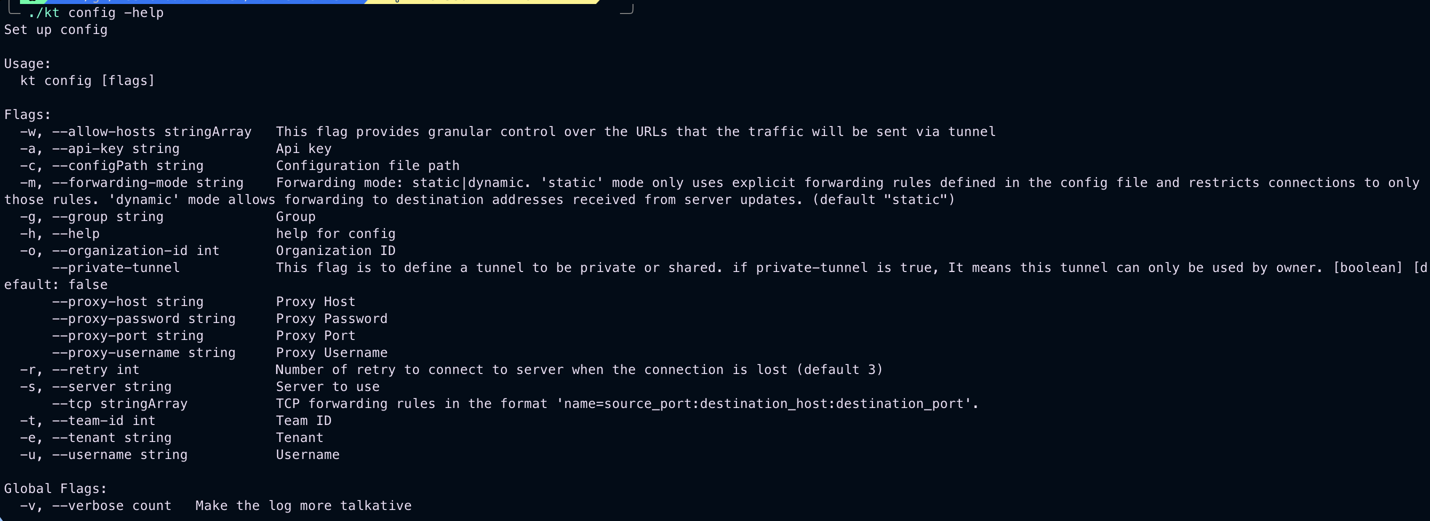 config command
