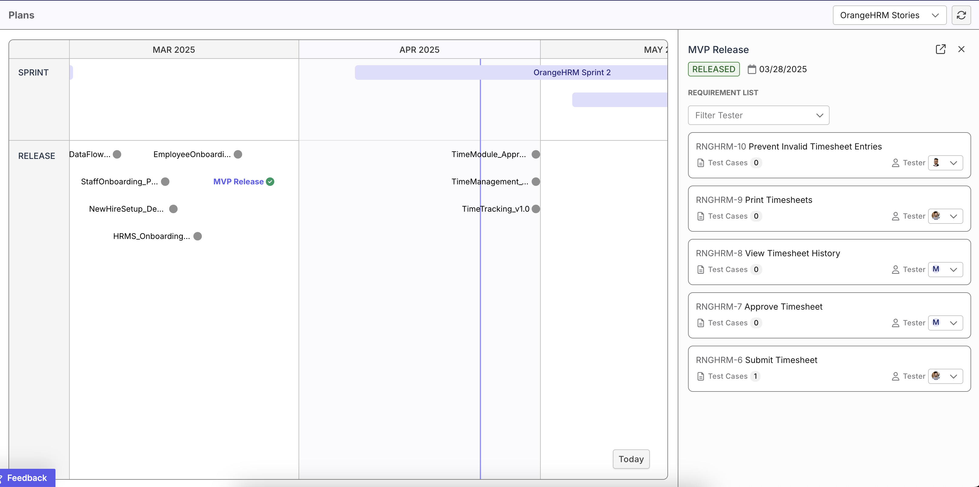 Plans page in Katalon TestOps