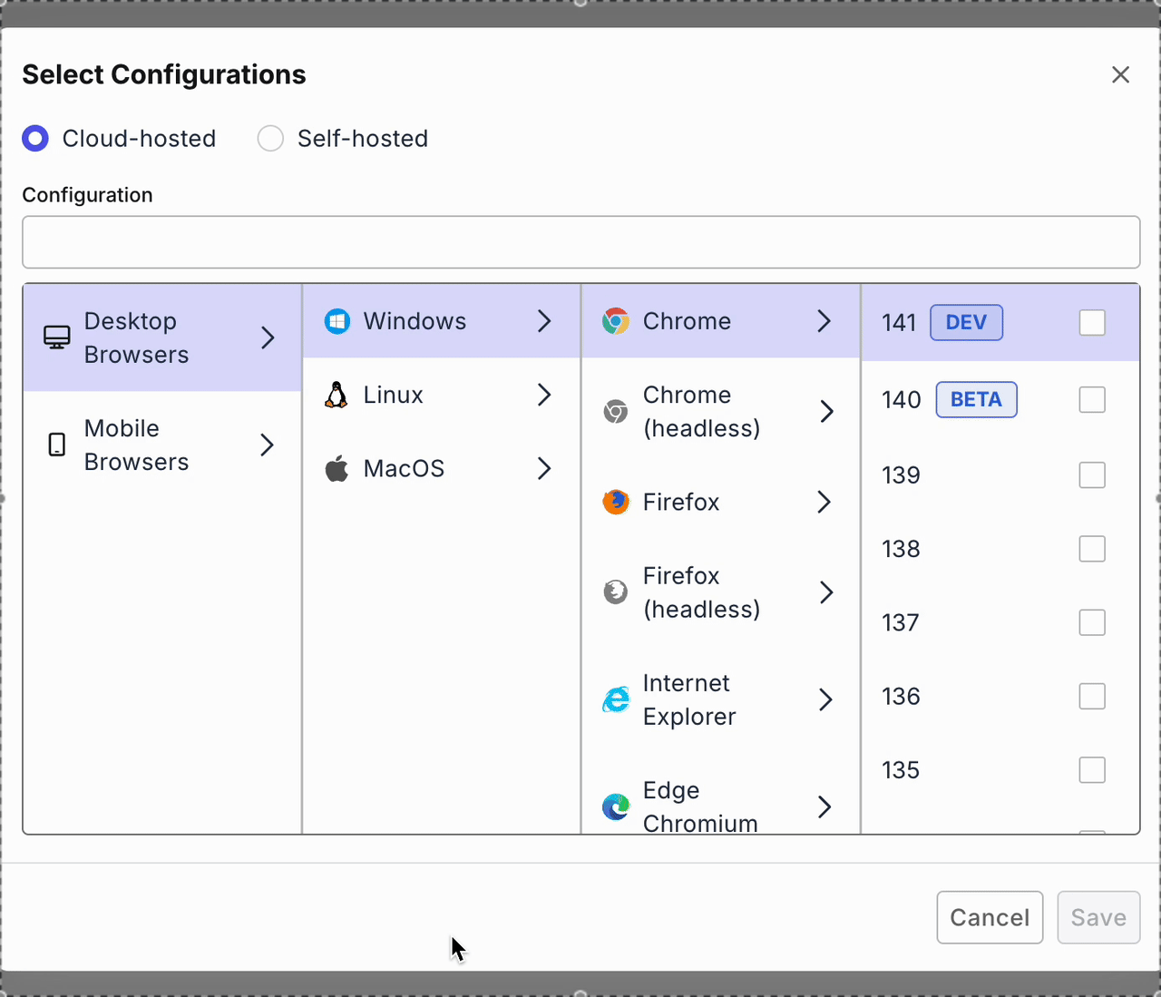 Desktop and mobile browser configuration