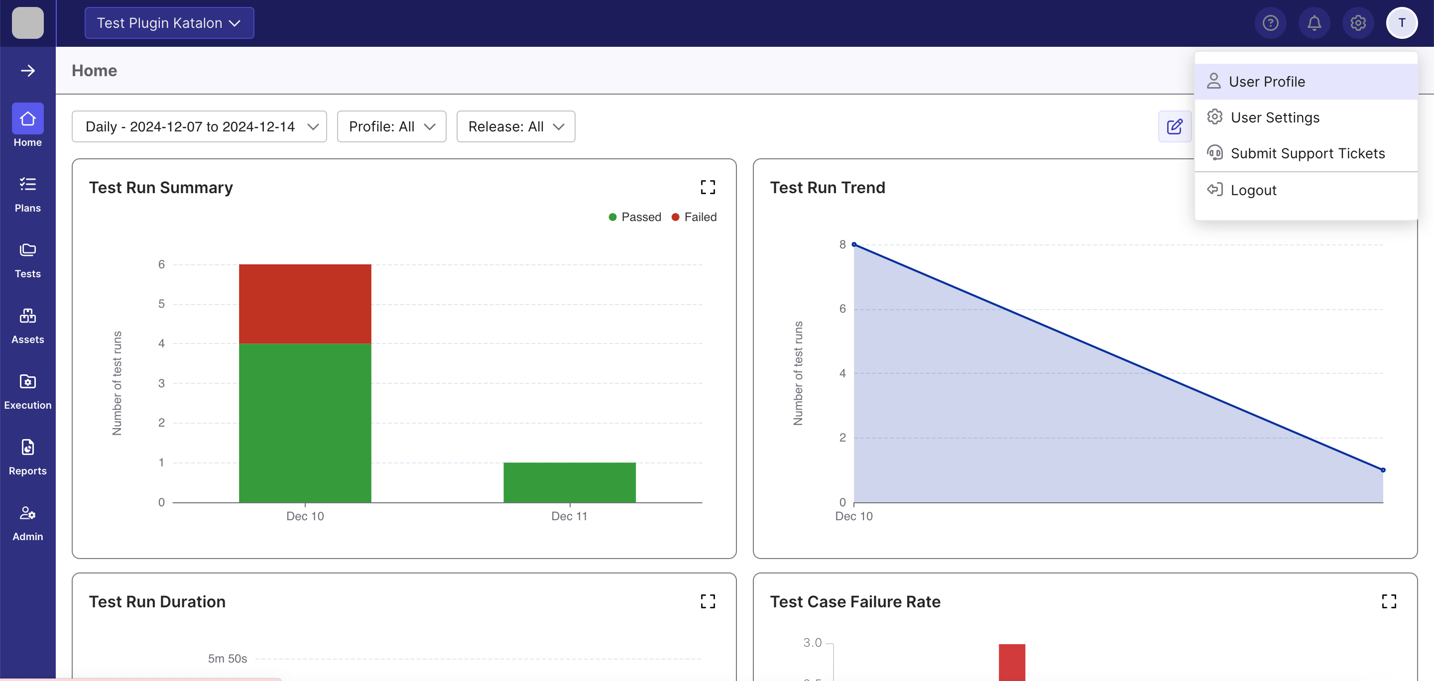 Katalon TestOps homepage screenshot