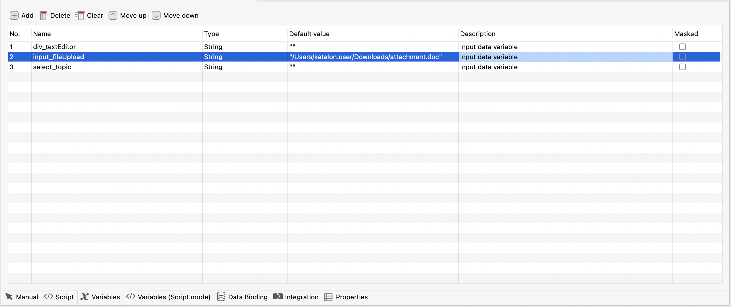 Input absolute path for file