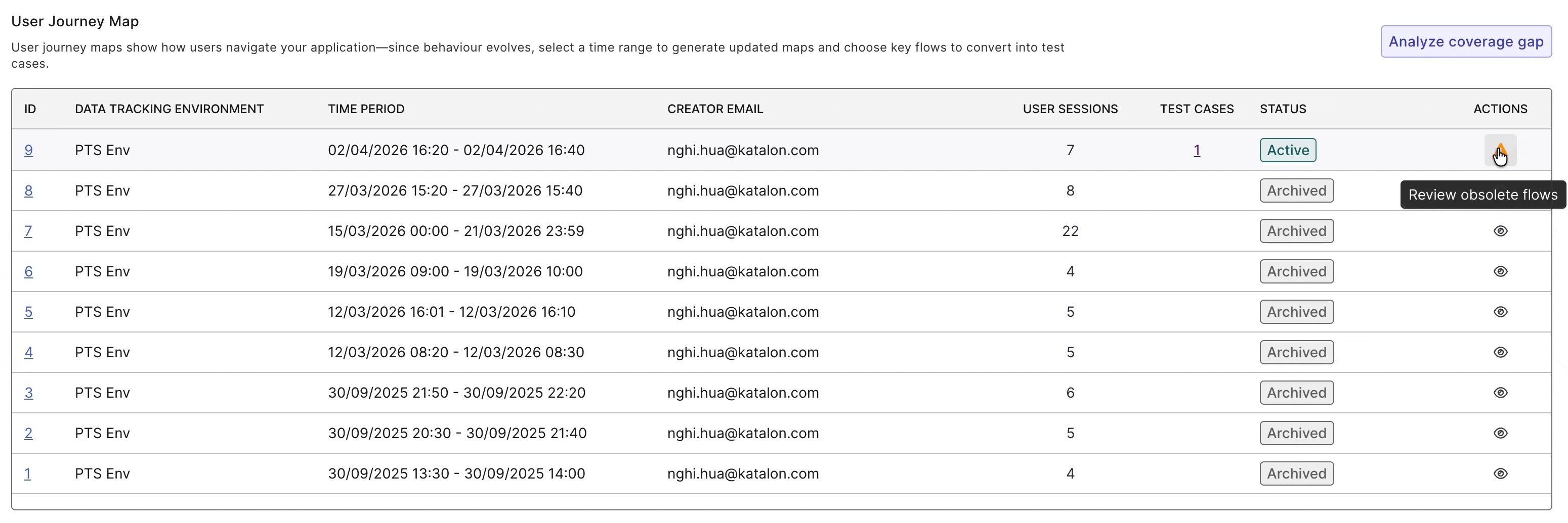 Click review obsolete flows