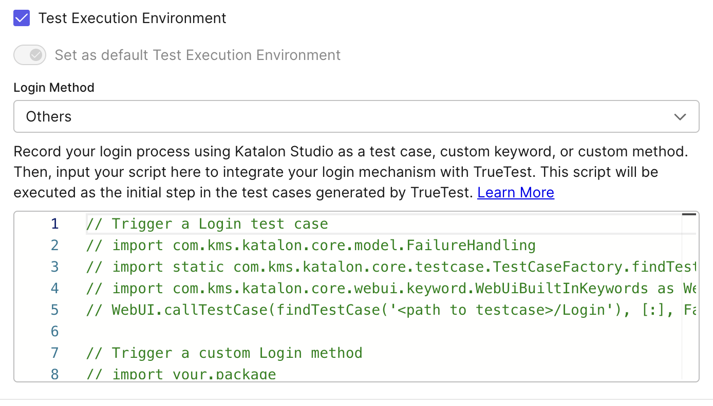 Add execution environment
