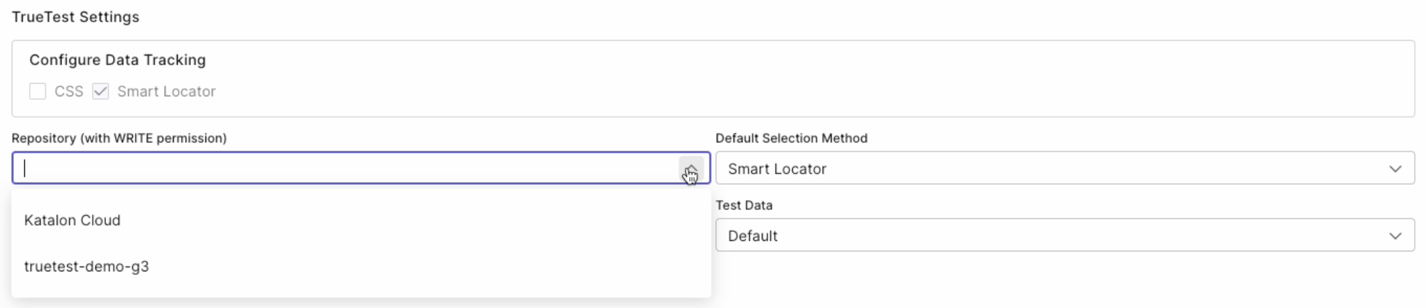 Select repository for AUT