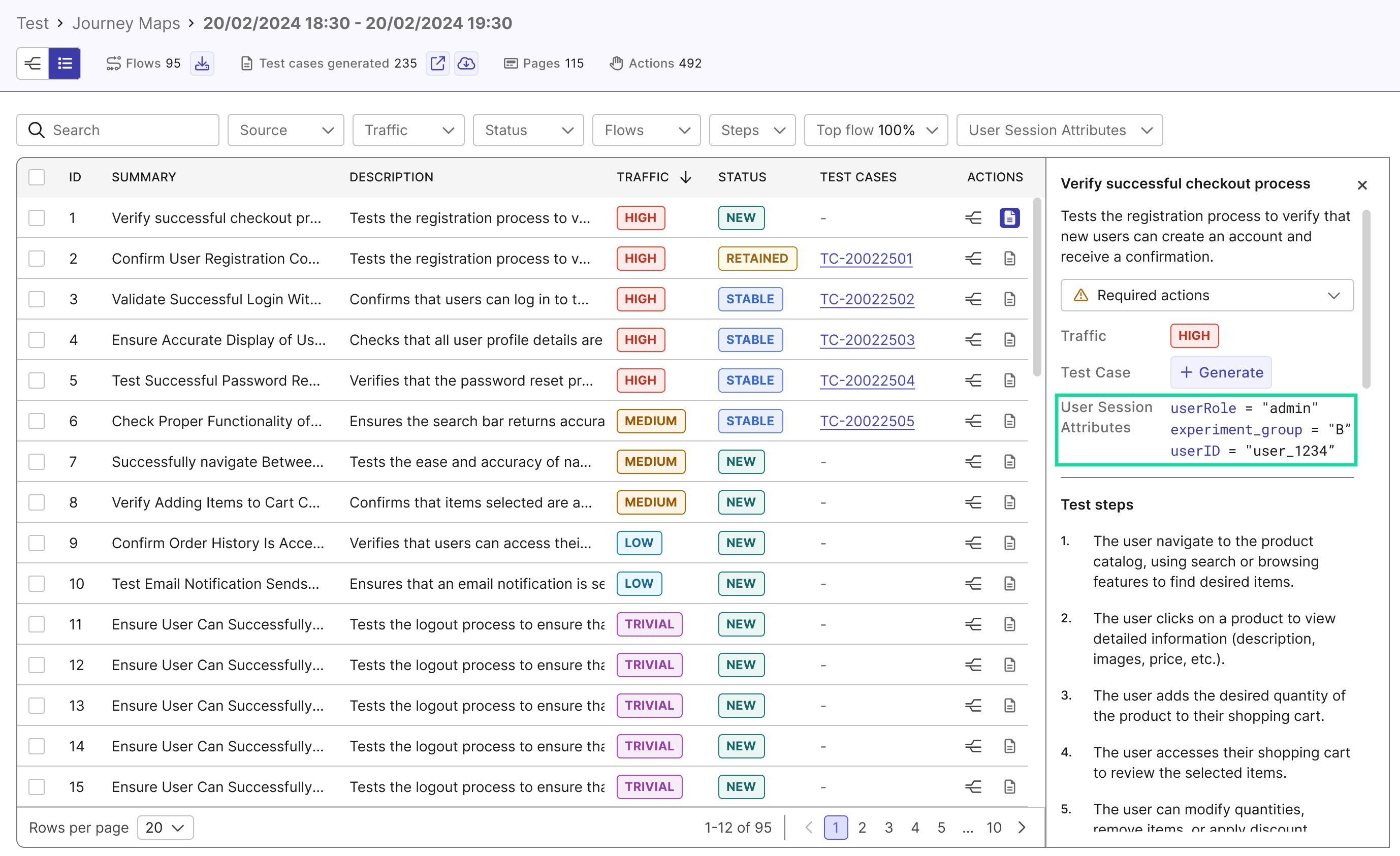 View session attributes in Flow view