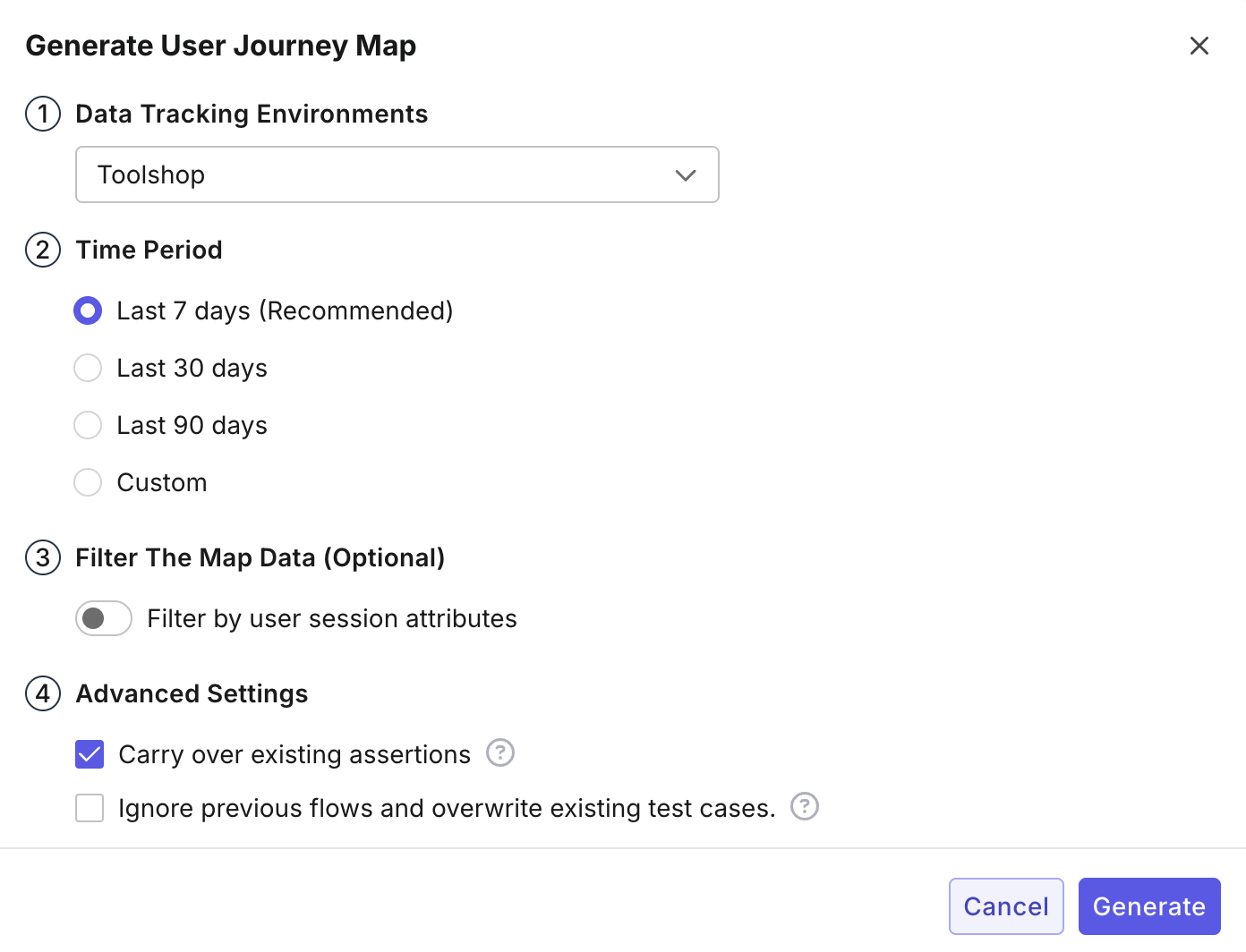 Generate journey maps in TestOps G3