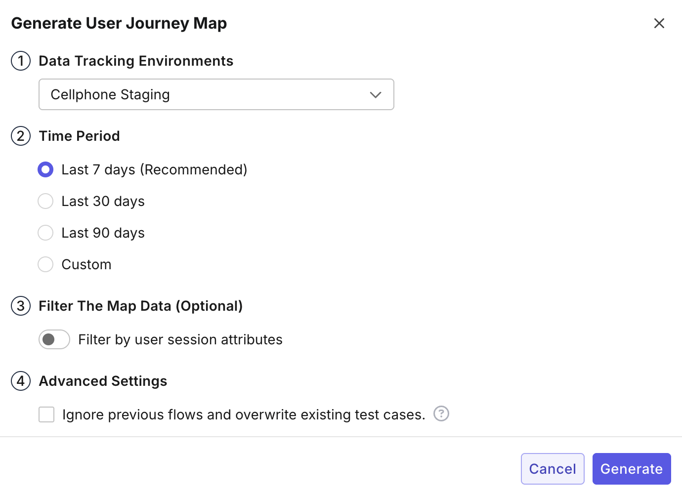 Generate journey maps in TestOps G3