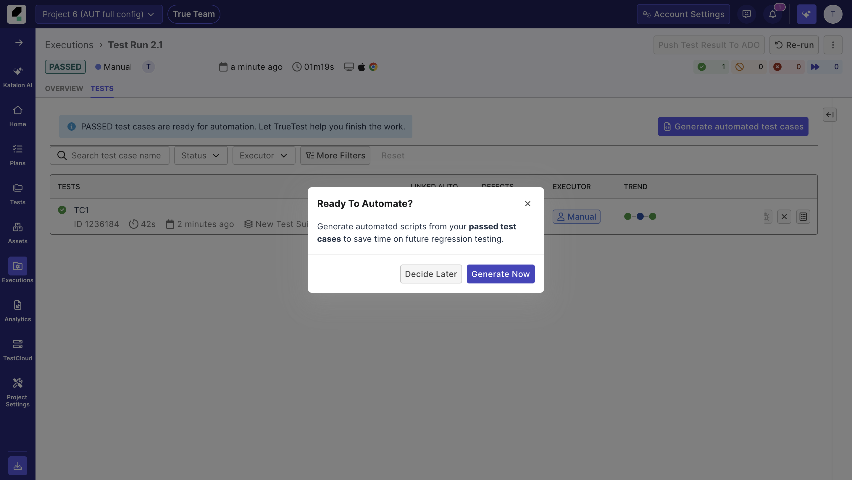 Ready to automate dialog