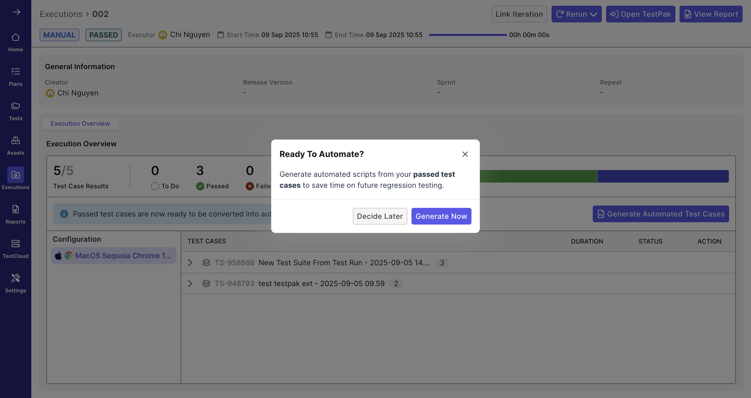 Ready to automate dialog