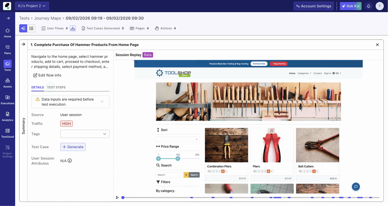 Demo gif for TrueTest assertion feature
